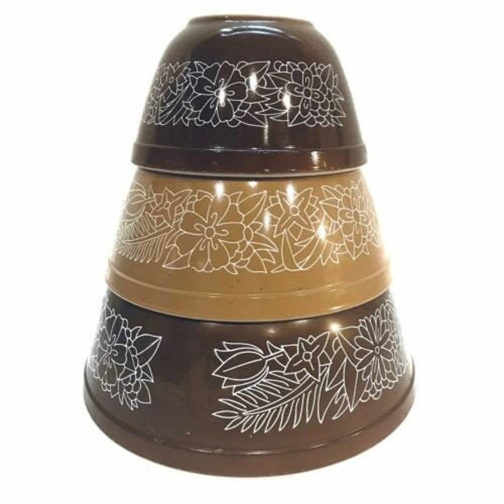 Pyrex Woodland Brown Nesting Bowls (set of 3)